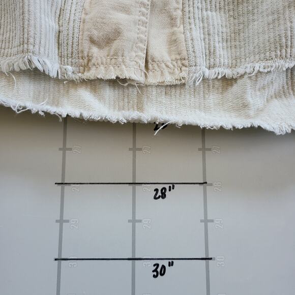 Thread & Supply Oversized Shirt Womens XS Cream Corduroy Flannel Button Up - Picture 7 of 7